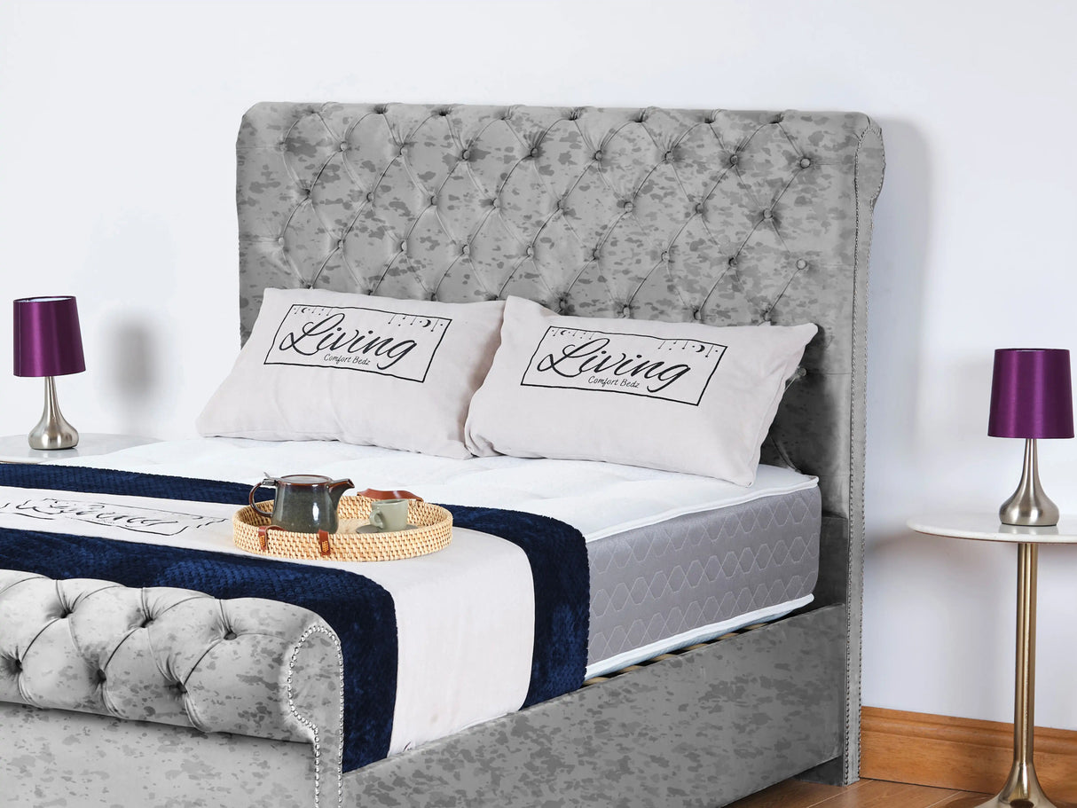 Chesterfield Sleigh Upholstered Bed