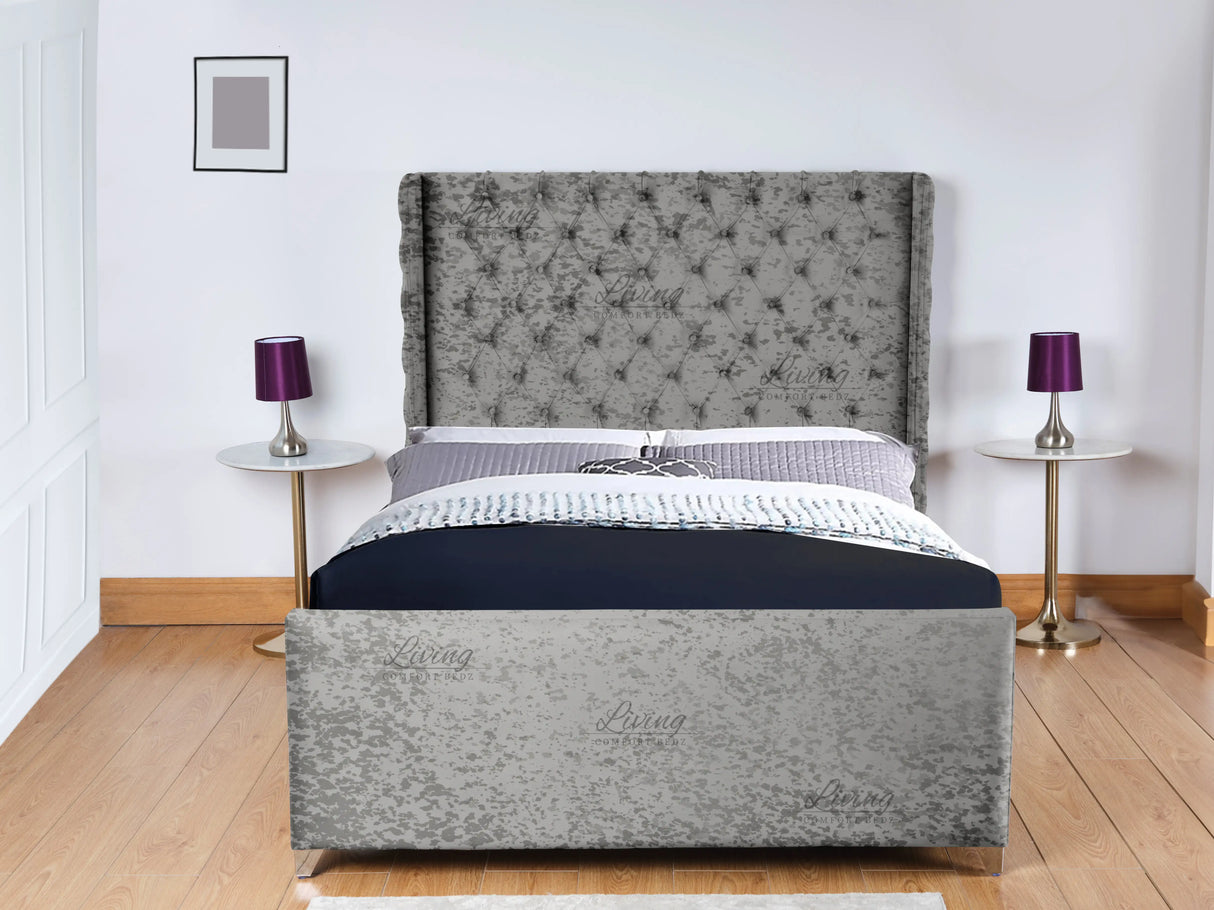 Monarch Wingback Upholstered Bed