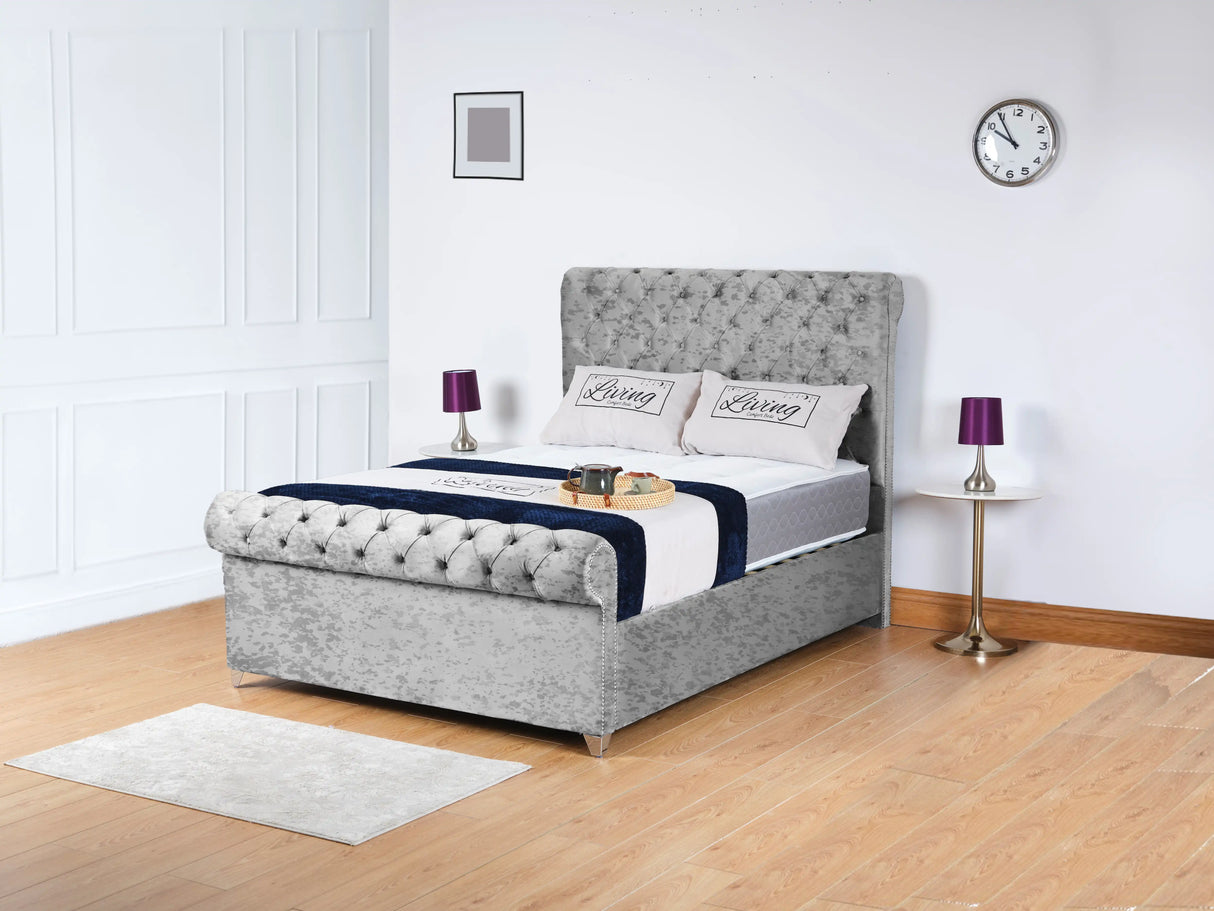 Chesterfield Sleigh Upholstered Bed