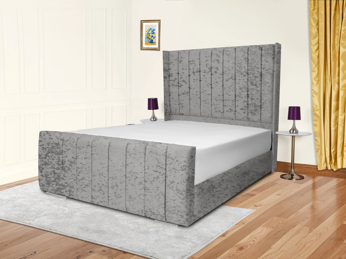 Sara Wingback Upholstered Bed