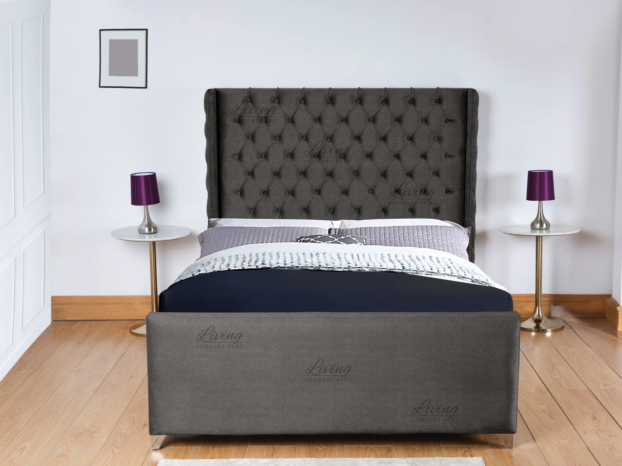 Monarch Wingback Upholstered Bed