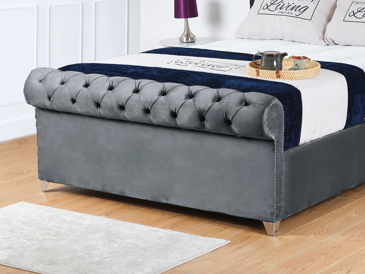 Chesterfield Sleigh Upholstered Bed