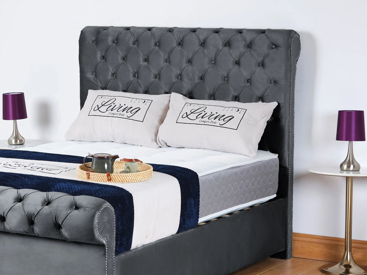 Chesterfield Sleigh Upholstered Bed