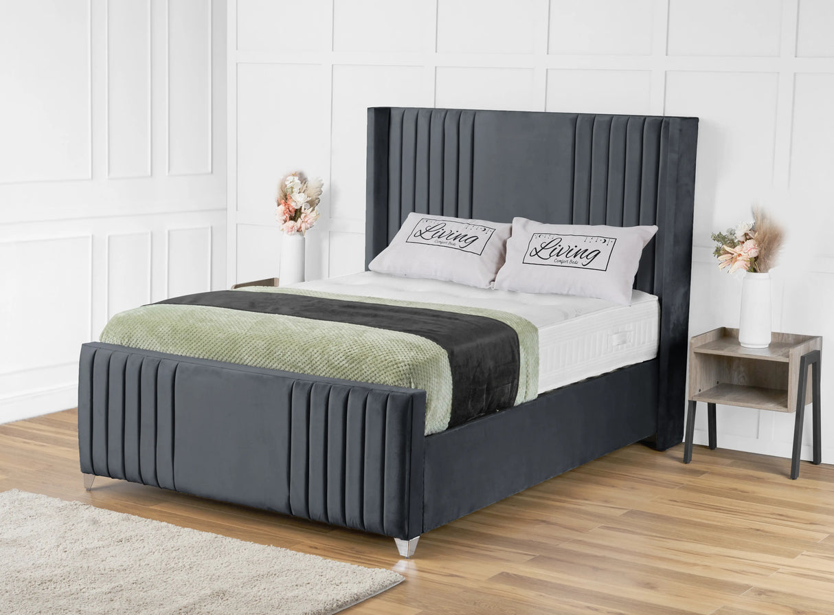 Elise Wingback Upholstered Bed