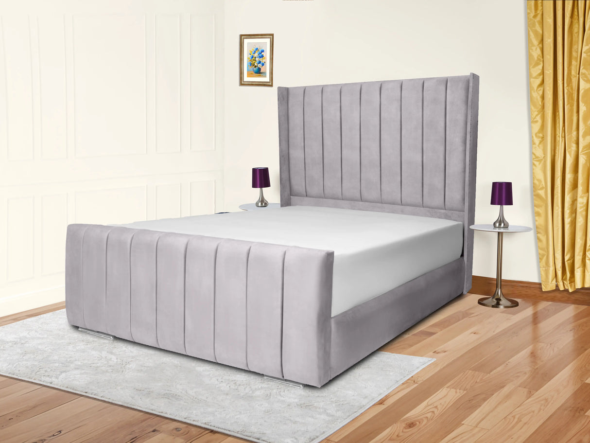 Sara Wingback Upholstered Bed