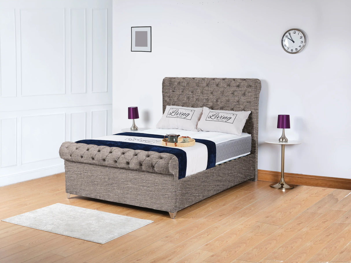 Chesterfield Sleigh Upholstered Bed