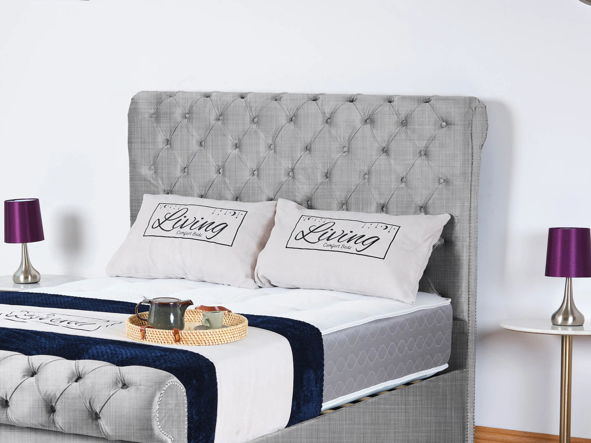 Chesterfield Sleigh Upholstered Bed
