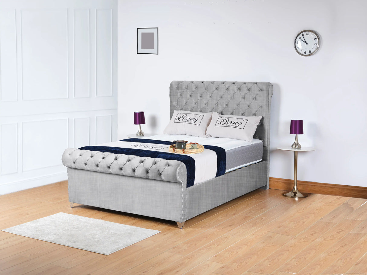 Chesterfield Sleigh Upholstered Bed