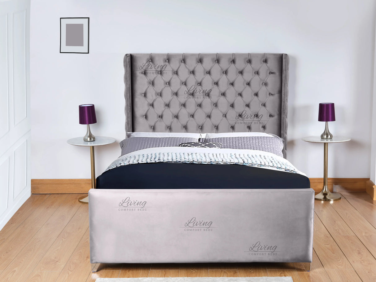 Monarch Wingback Upholstered Bed