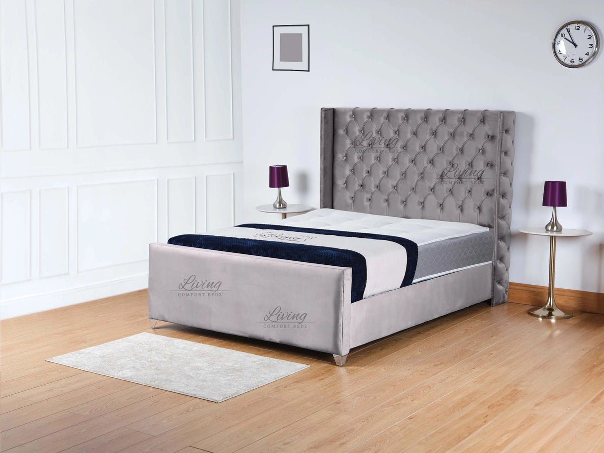 Monarch Wingback Upholstered Bed