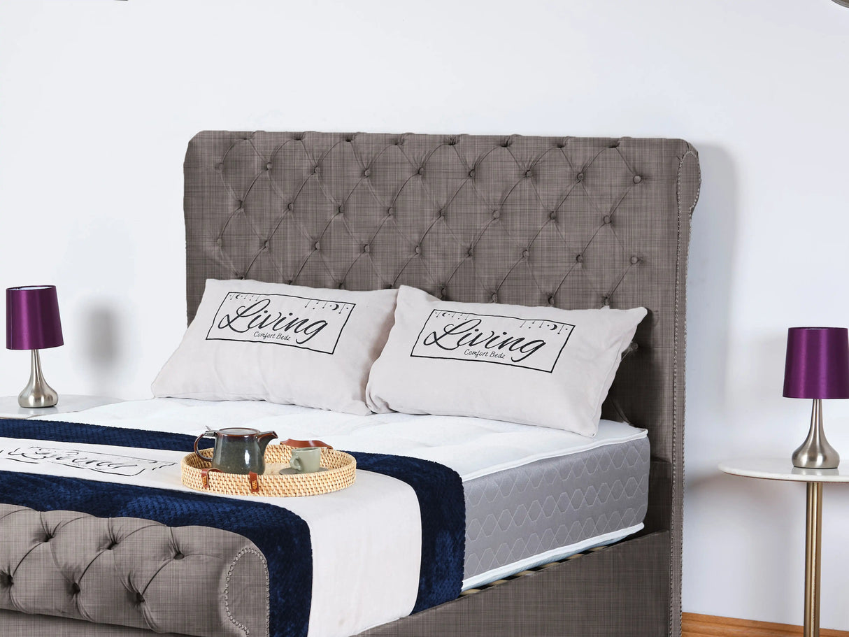 Chesterfield Sleigh Upholstered Bed