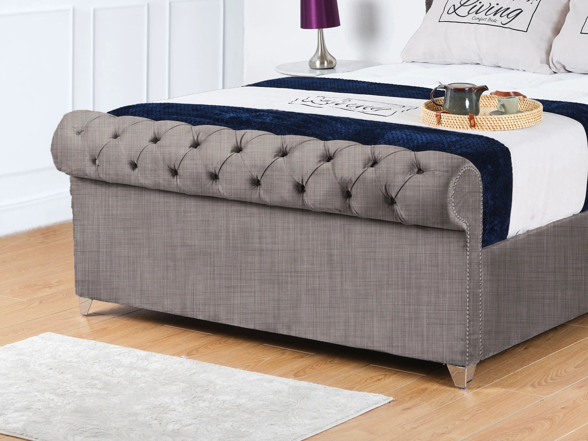 Chesterfield Sleigh Upholstered Bed