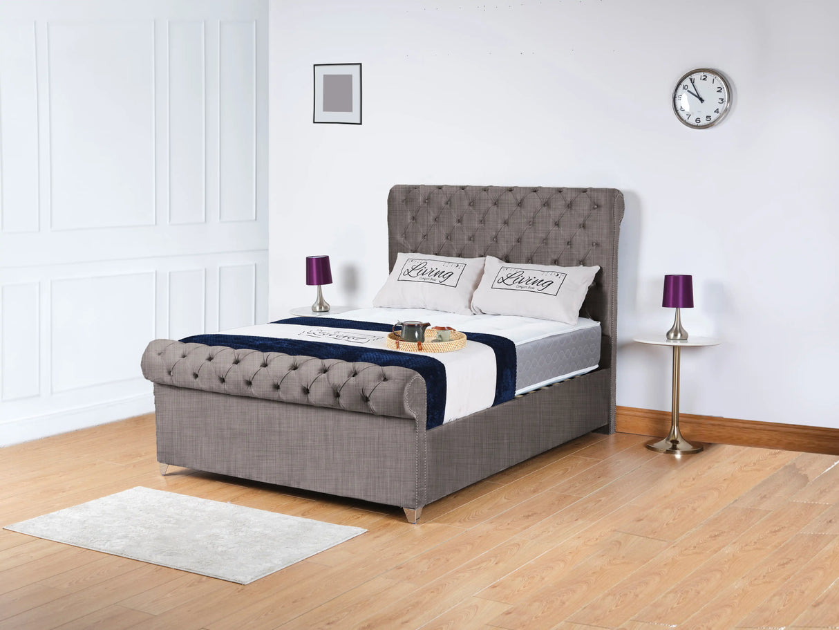 Chesterfield Sleigh Upholstered Bed