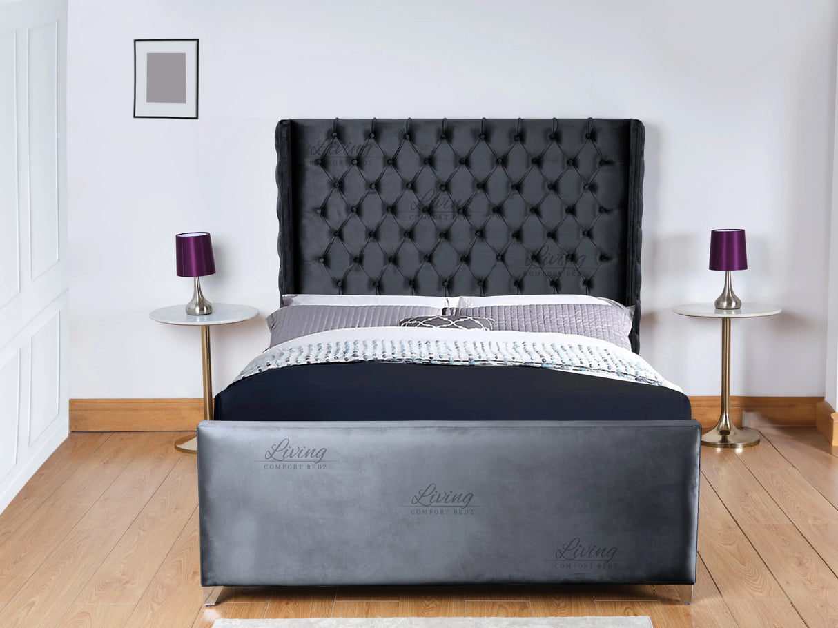 Monarch Wingback Upholstered Bed