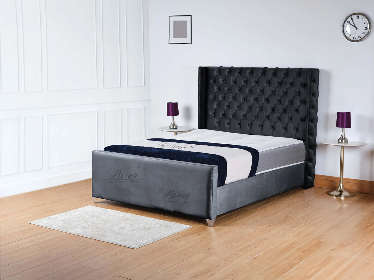 Monarch Wingback Upholstered Bed