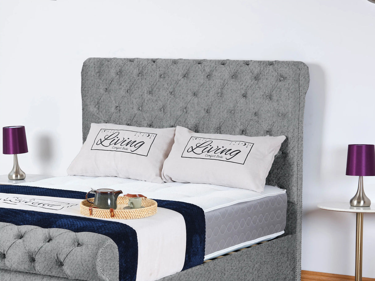 Chesterfield Sleigh Upholstered Bed