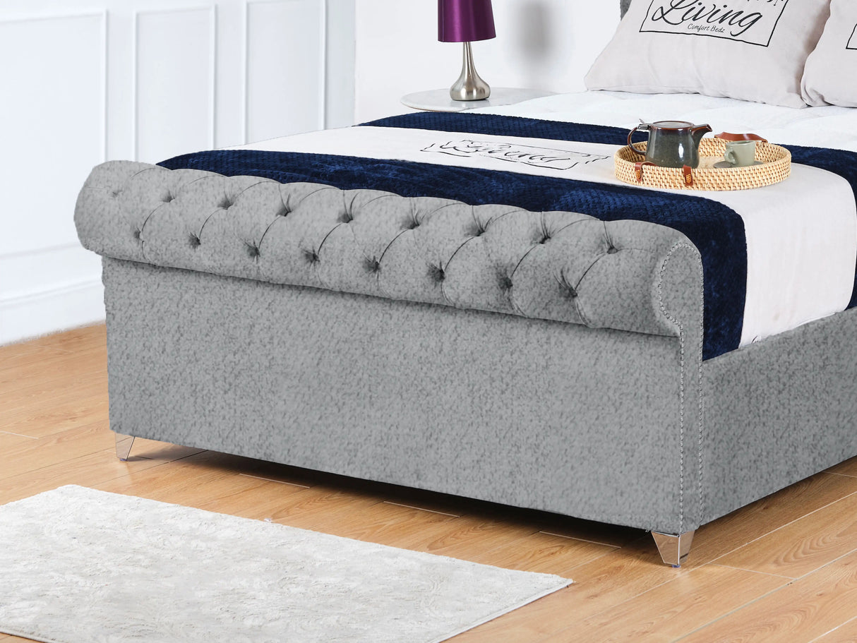 Chesterfield Sleigh Upholstered Bed