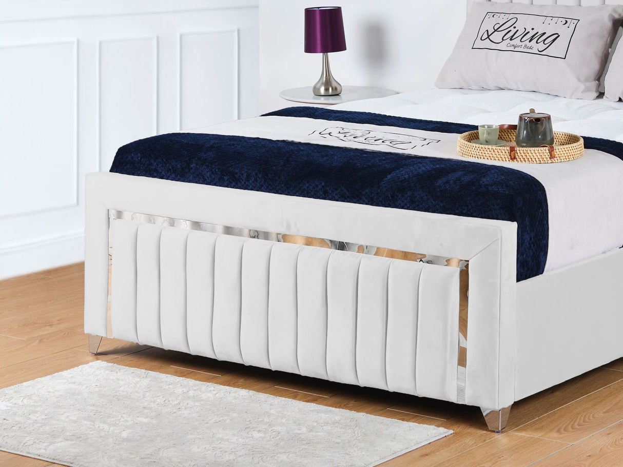 Chrome Edge Upholstered Bed