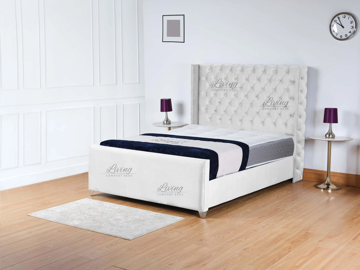 Monarch Wingback Upholstered Bed