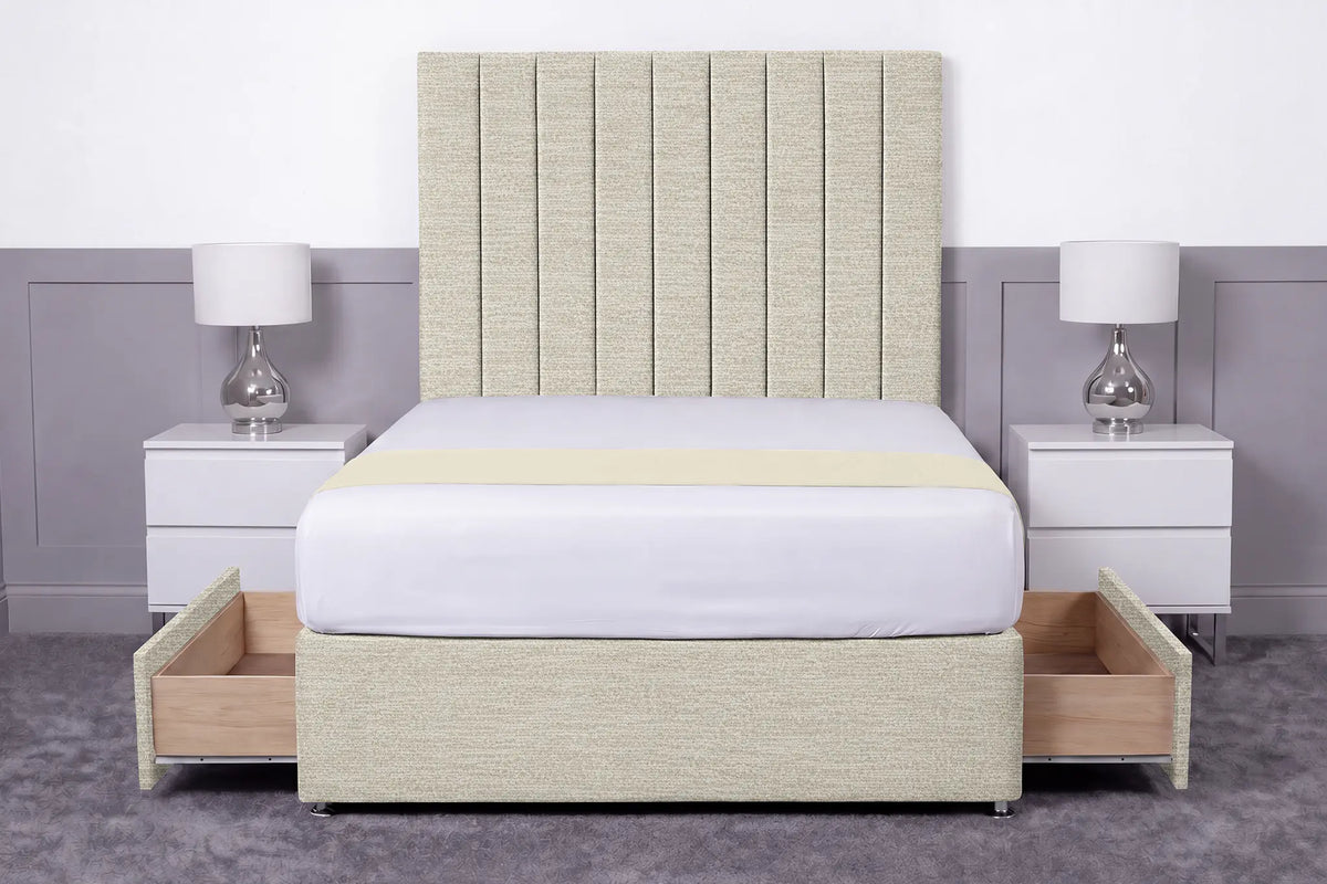 Luxury Ashford 26-inch Headboard Lined Panel Divan Bed