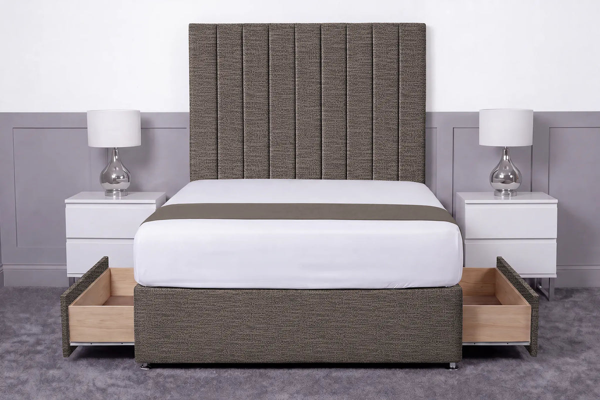 Luxury Ashford 26-inch Headboard Lined Panel Divan Bed