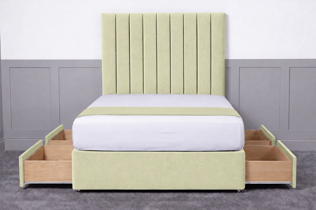 Luxury Ashford 26-inch Headboard Lined Panel Divan Bed