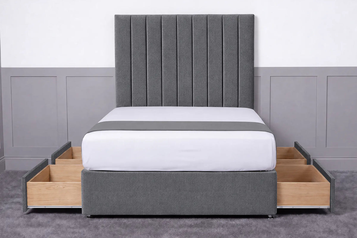 Luxury Ashford 26-inch Headboard Lined Panel Divan Bed
