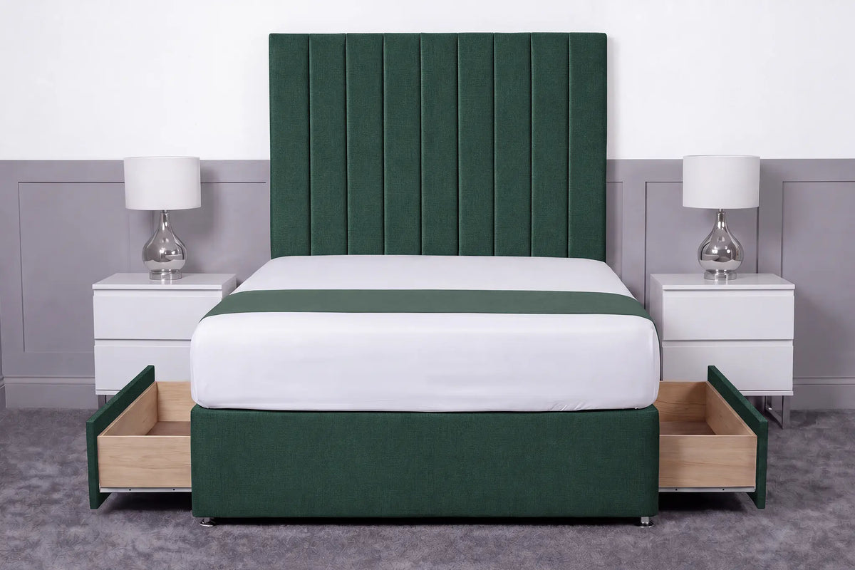 Luxury Ashford 26-inch Headboard Lined Panel Divan Bed
