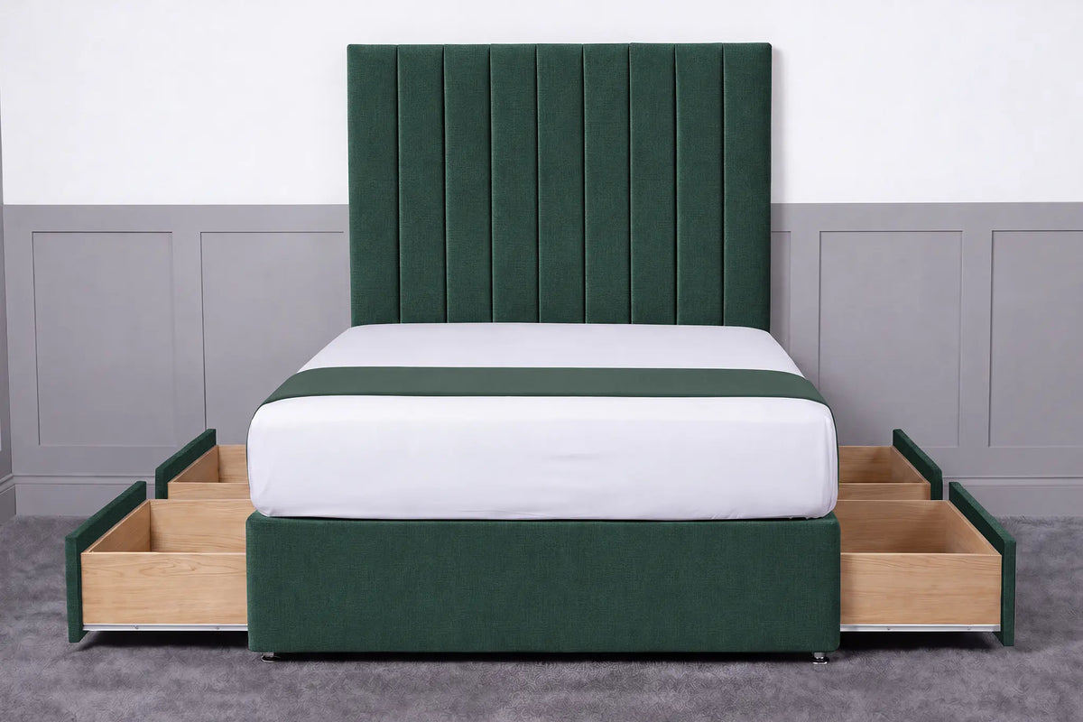 Luxury Ashford 26-inch Headboard Lined Panel Divan Bed