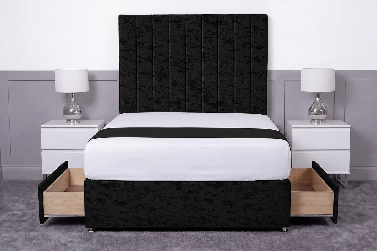 Luxury Ashford 26-inch Headboard Lined Panel Divan Bed