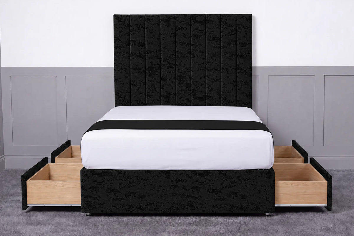 Luxury Ashford 26-inch Headboard Lined Panel Divan Bed