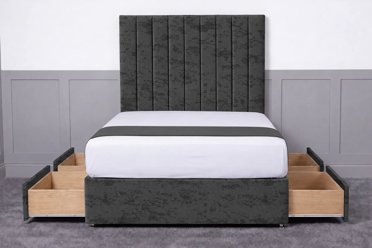 Luxury Ashford 26-inch Headboard Lined Panel Divan Bed