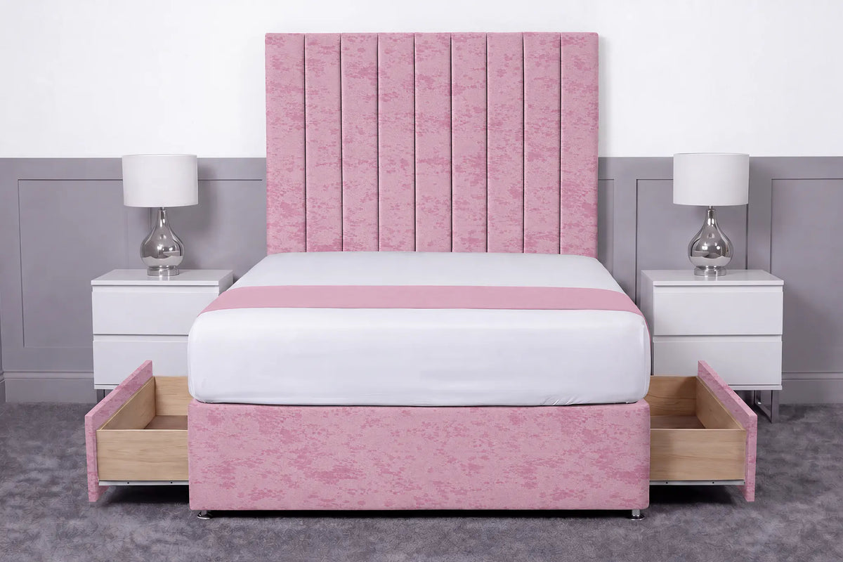Luxury Ashford 26-inch Headboard Lined Panel Divan Bed