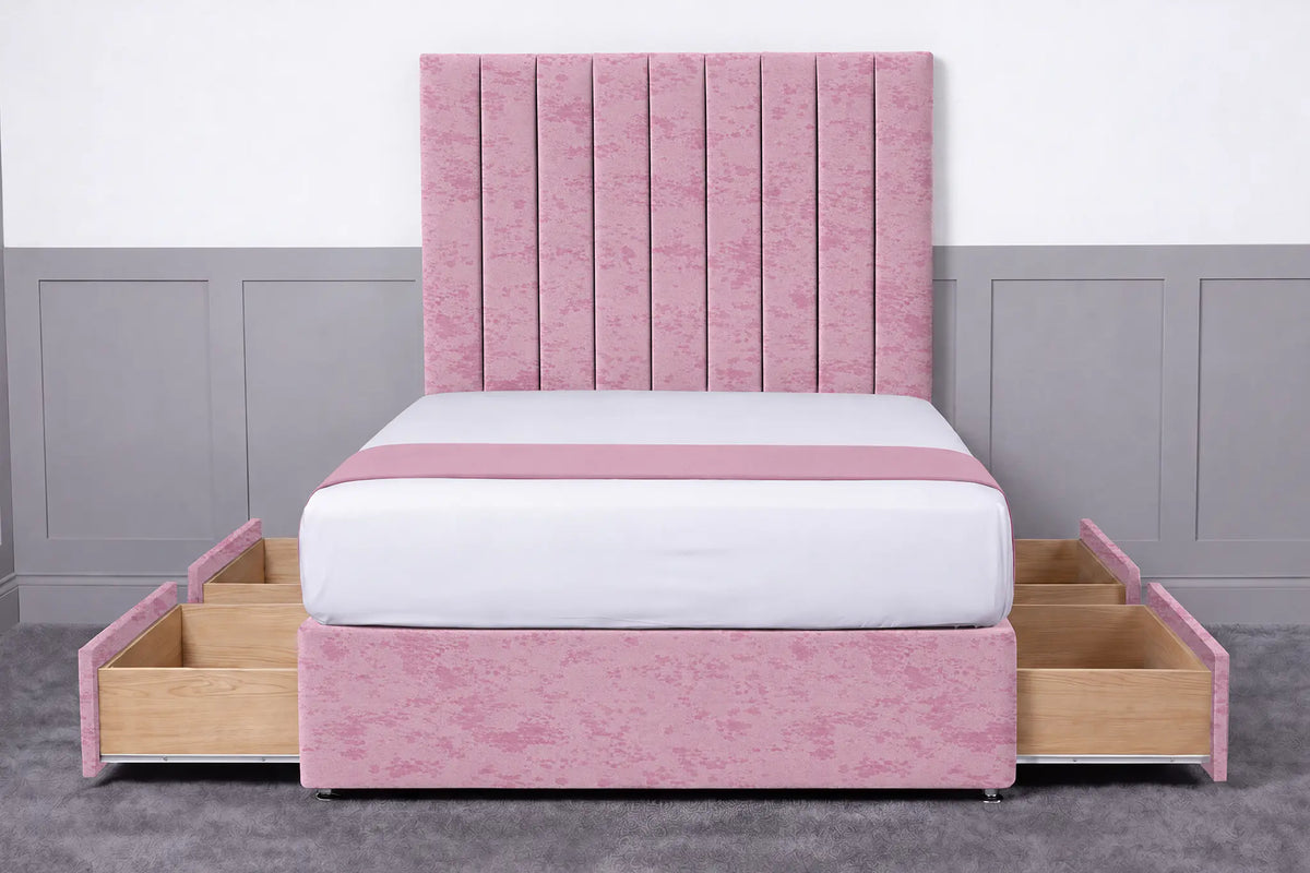 Luxury Ashford 26-inch Headboard Lined Panel Divan Bed