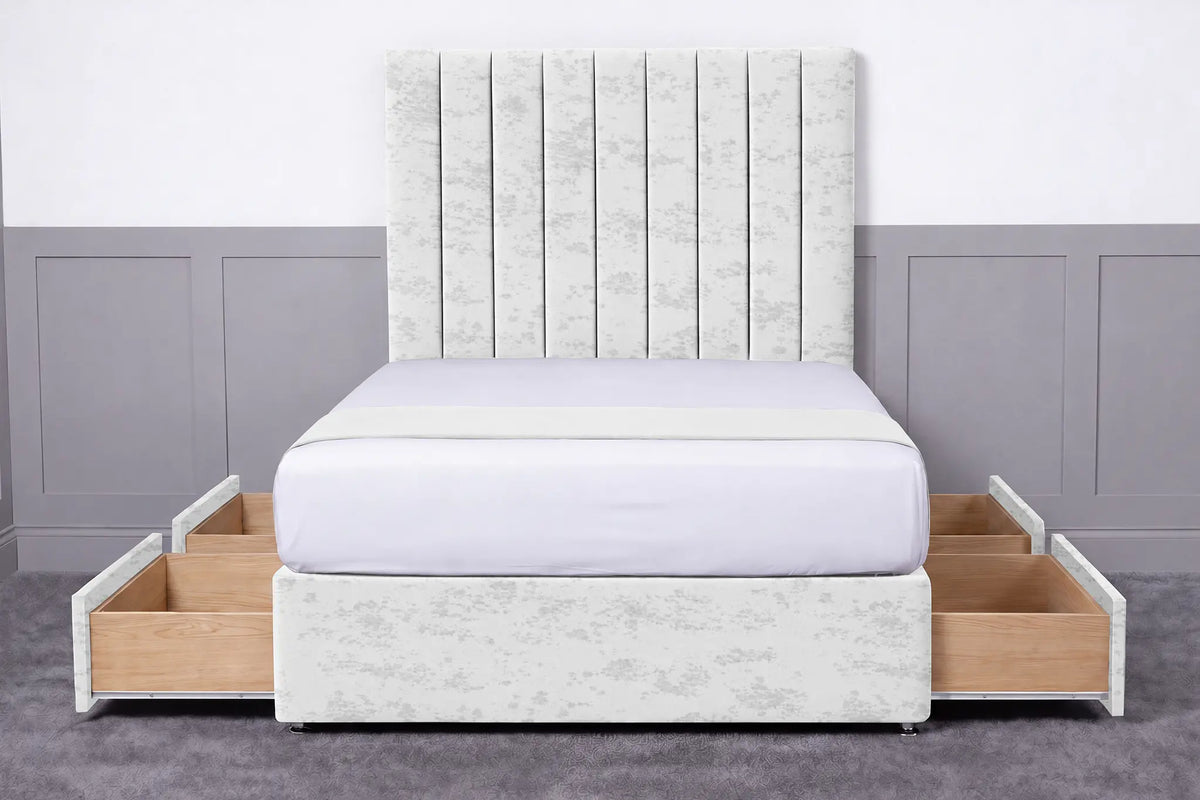 Luxury Ashford 26-inch Headboard Lined Panel Divan Bed