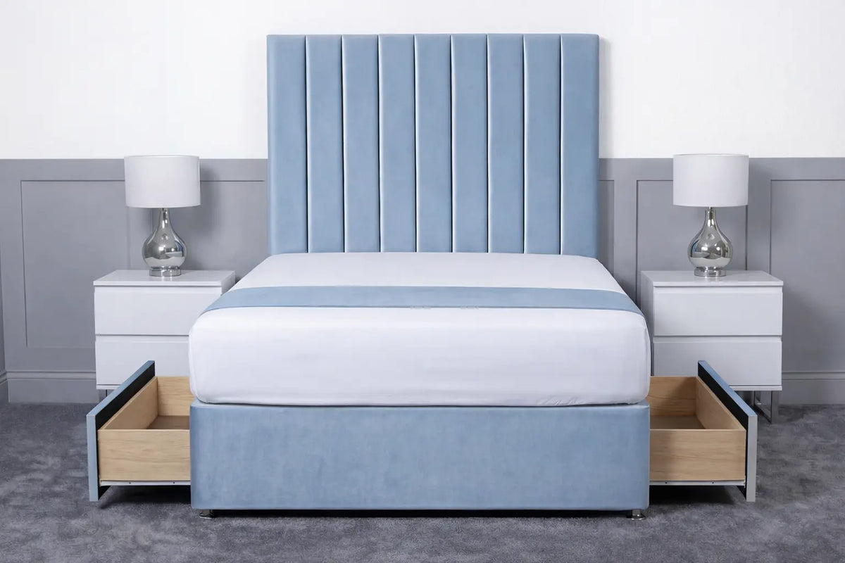 Luxury Ashford 26-inch Headboard Lined Panel Divan Bed