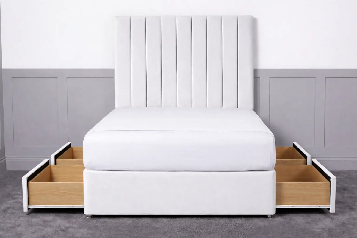 Luxury Ashford 26-inch Headboard Lined Panel Divan Bed