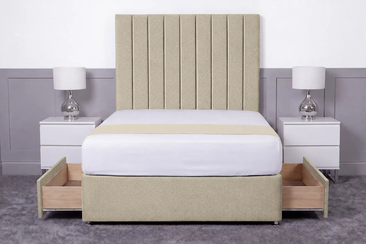 Luxury Ashford 26-inch Headboard Lined Panel Divan Bed