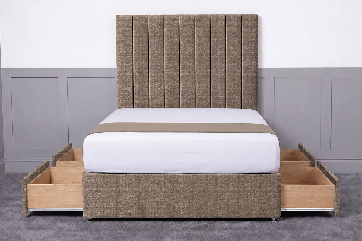 Luxury Ashford 26-inch Headboard Lined Panel Divan Bed