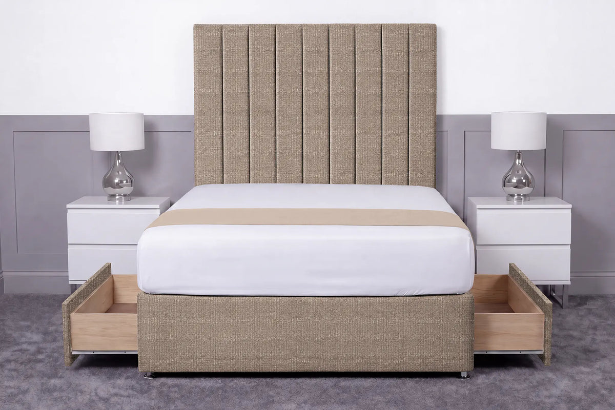 Luxury Ashford 26-inch Headboard Lined Panel Divan Bed