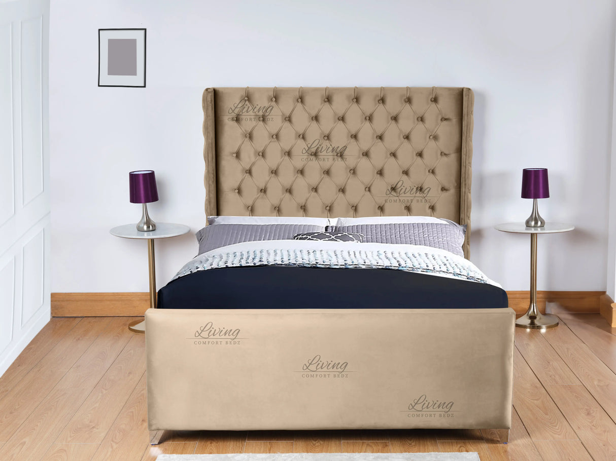 Monarch Wingback Upholstered Bed