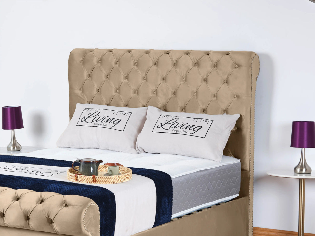 Chesterfield Sleigh Upholstered Bed