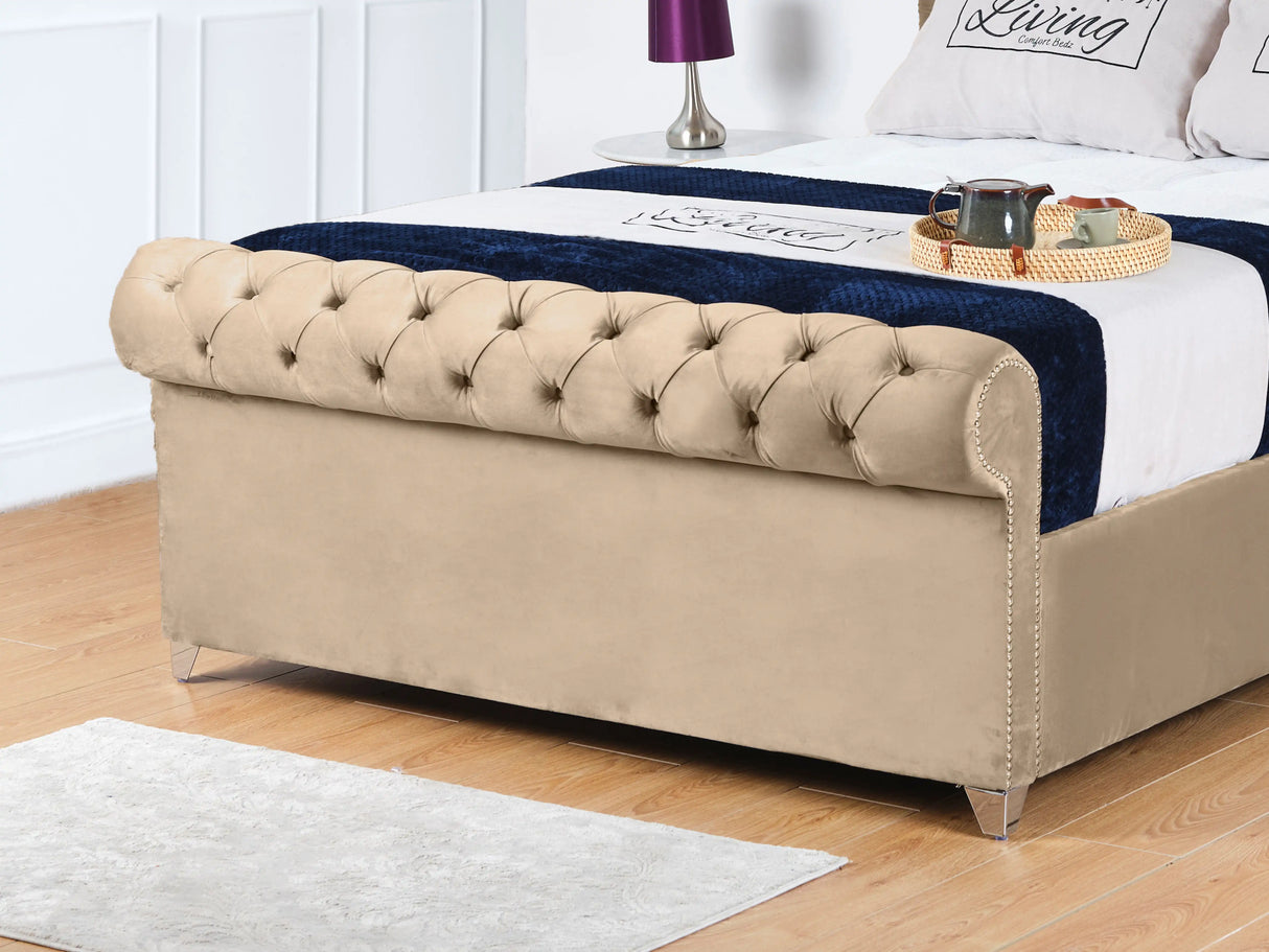 Chesterfield Sleigh Upholstered Bed