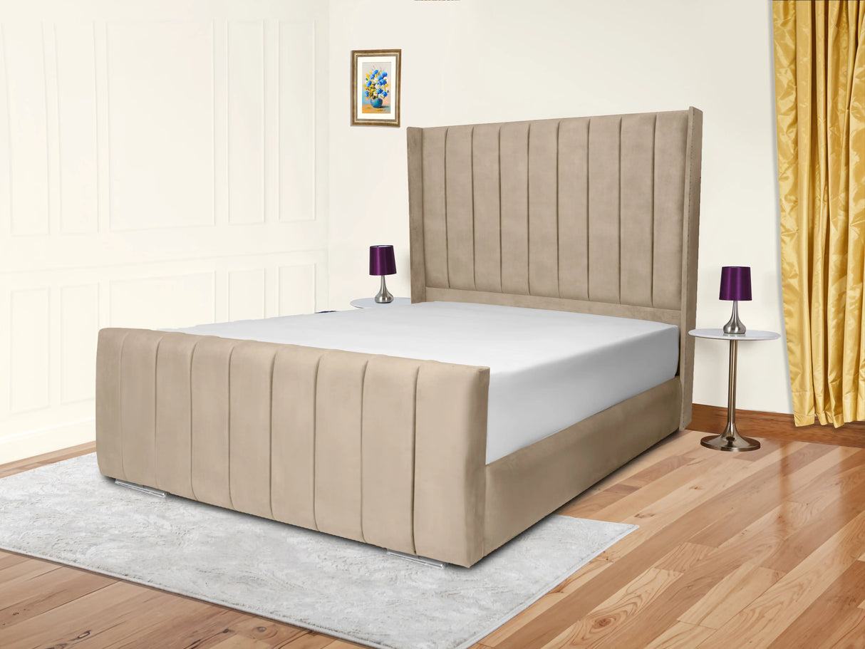 Sara Wingback Upholstered Bed