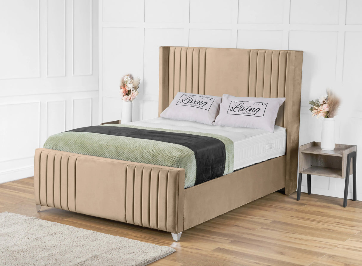 Elise Wingback Upholstered Bed