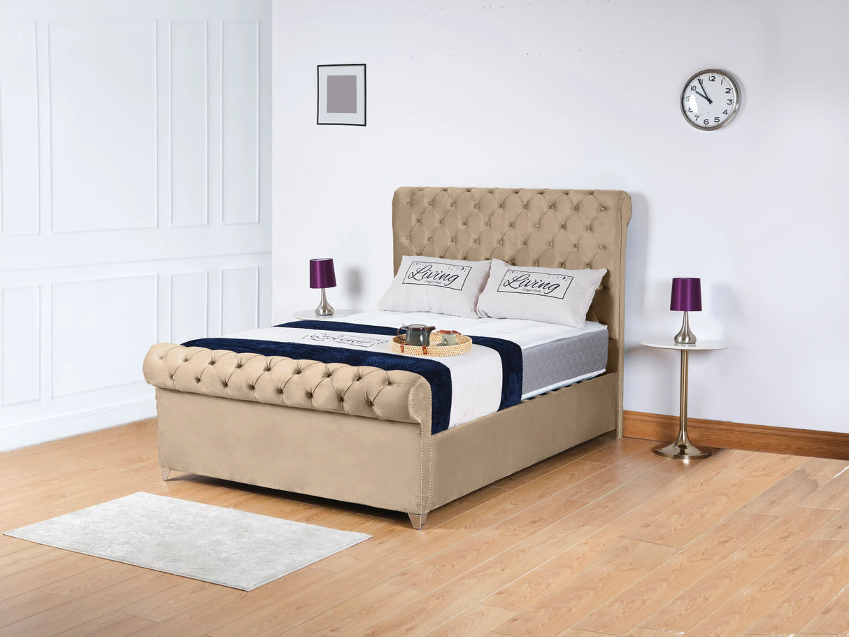 Chesterfield Sleigh Upholstered Bed