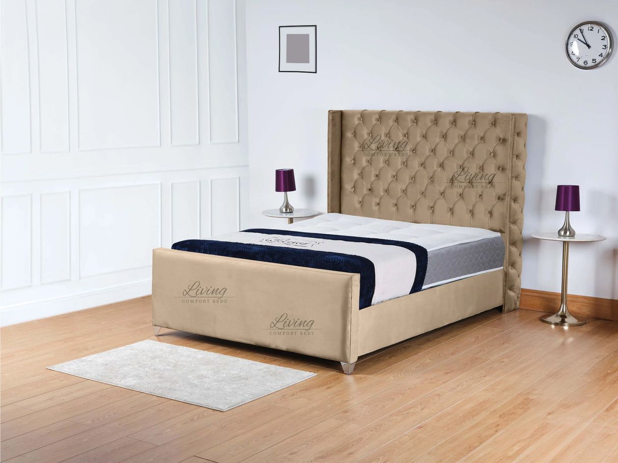 Monarch Wingback Upholstered Bed