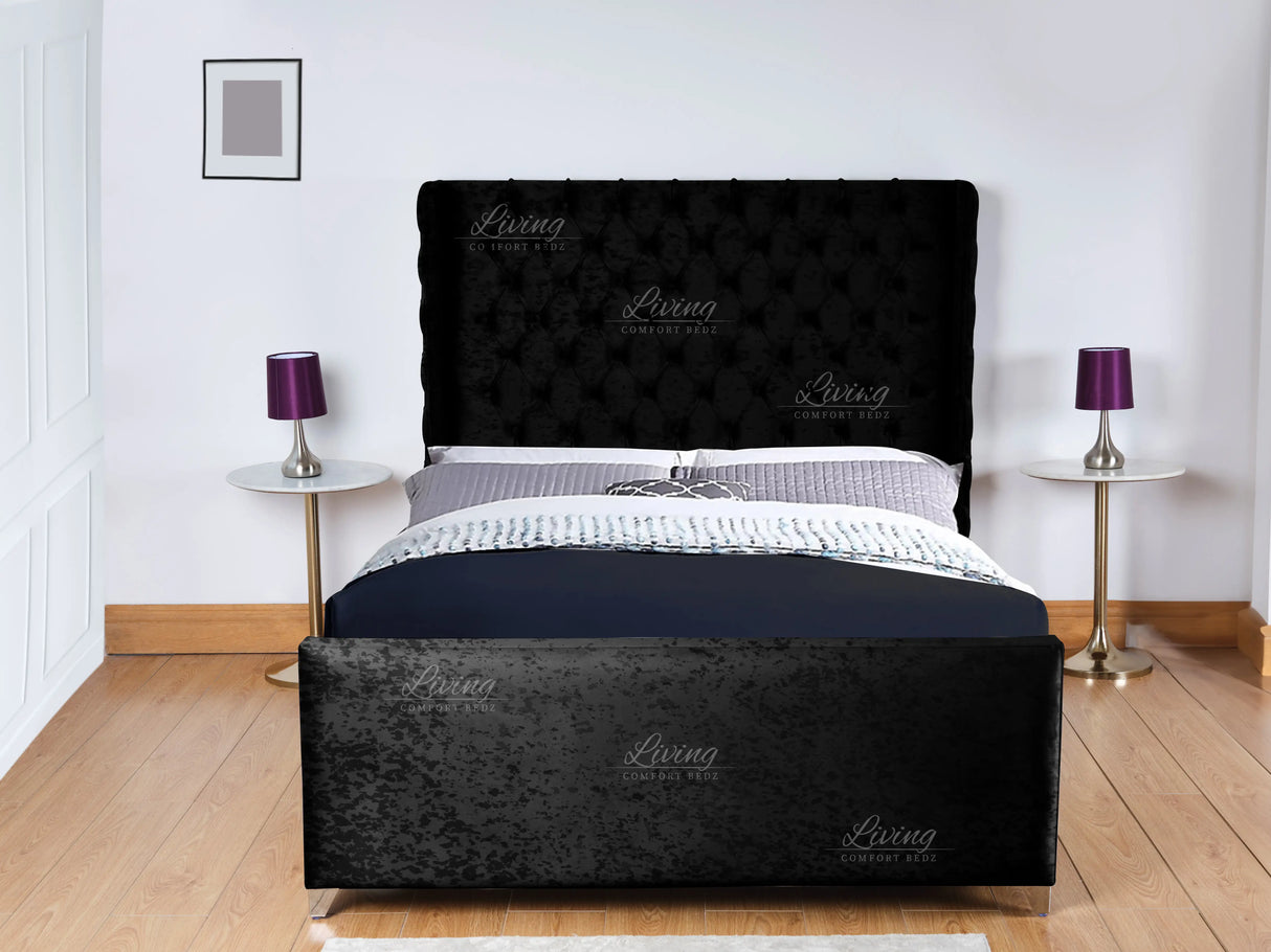 Monarch Wingback Upholstered Bed