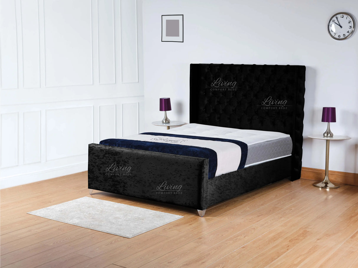 Monarch Wingback Upholstered Bed