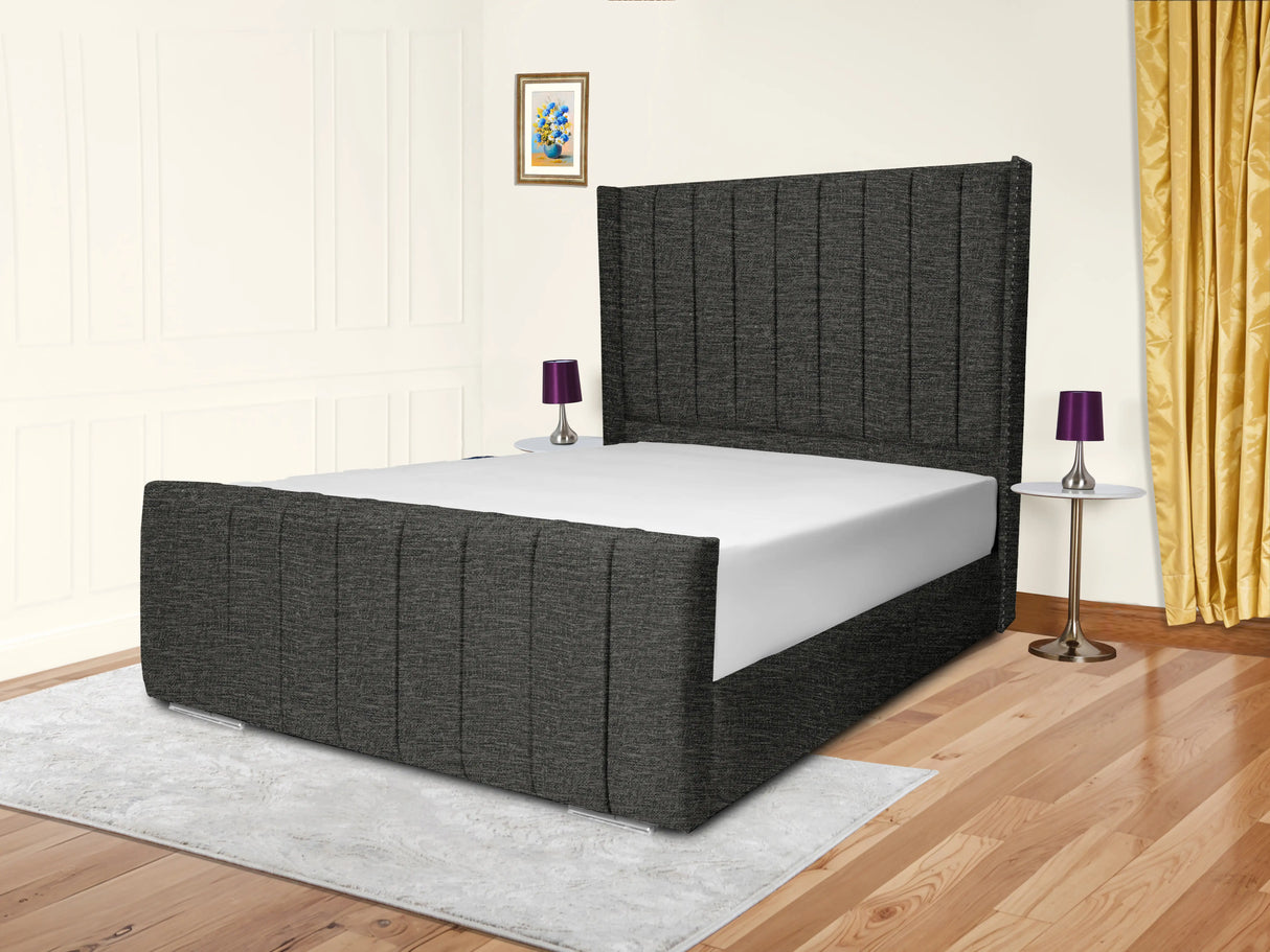 Sara Wingback Upholstered Bed